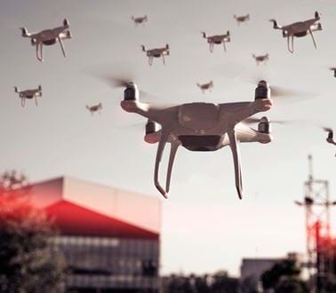 a swarm of drones
